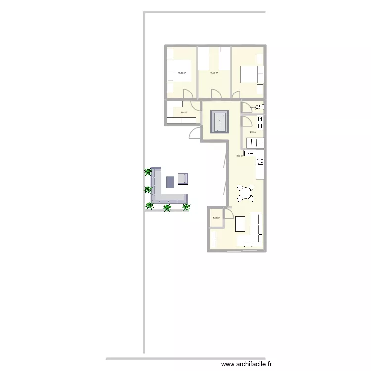 aimad. Plan de 7  et 83 m²
