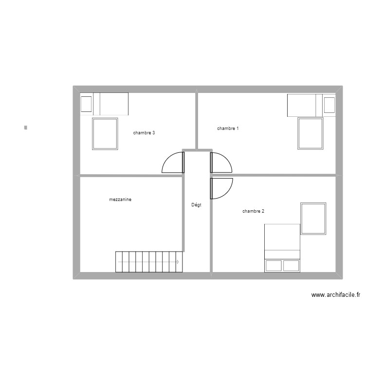 T4 3 CALAIS étage. Plan de 4 pièces et 68 m2