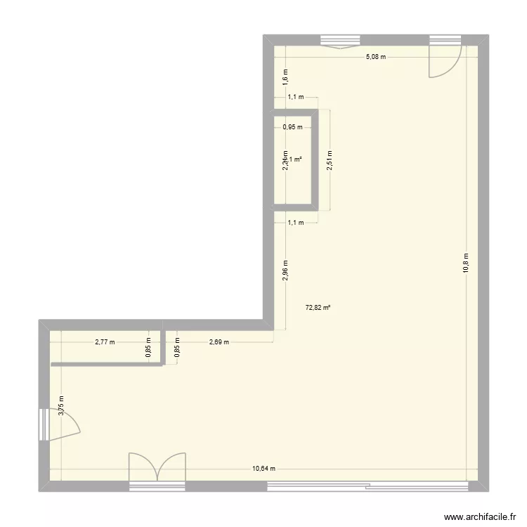 PLN TRAVEAUX 1. Plan de 2  et 75 m²