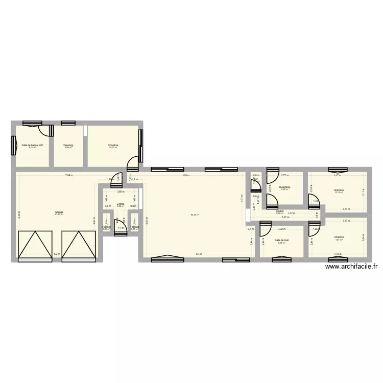 MMM. Plan de 14  et 177 m²