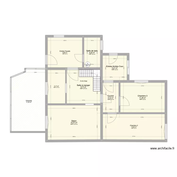 Maison Les Mureaux. Plan de 