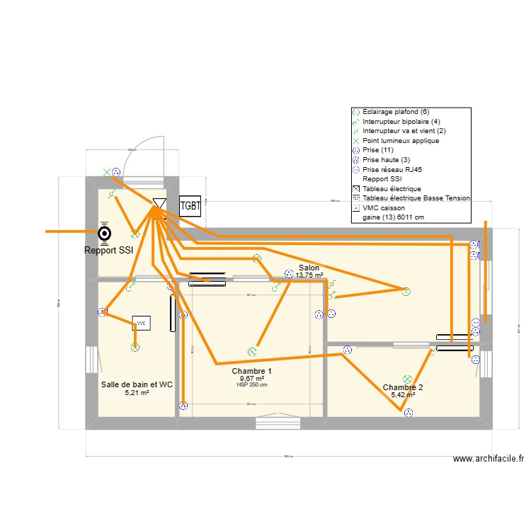 LOG Gard Elec. Plan de 4 pièces et 34 m2