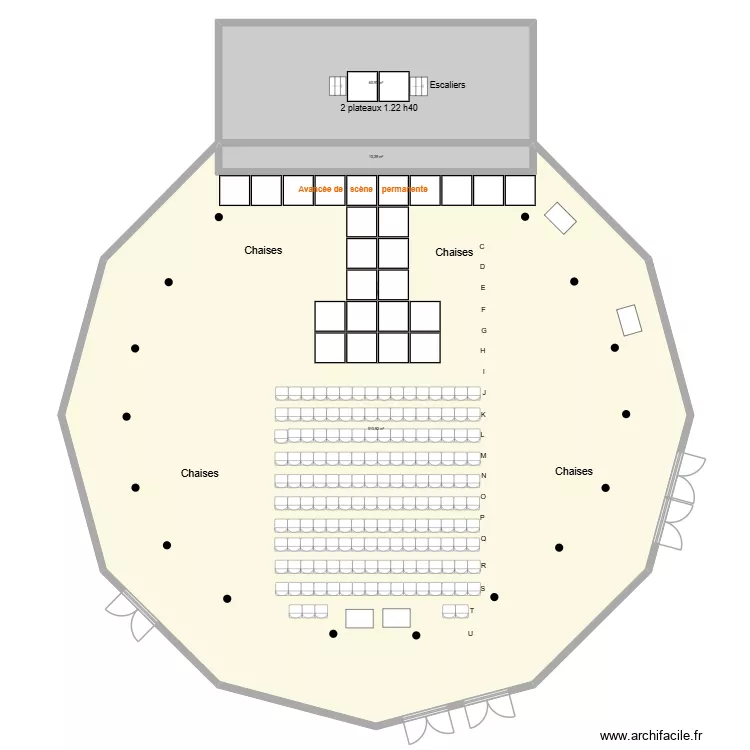 Grande salle Art pop. Plan de 3 Pièces et 590 m² Grande salle Art pop. Plan de 3 Pièces et 590 m²