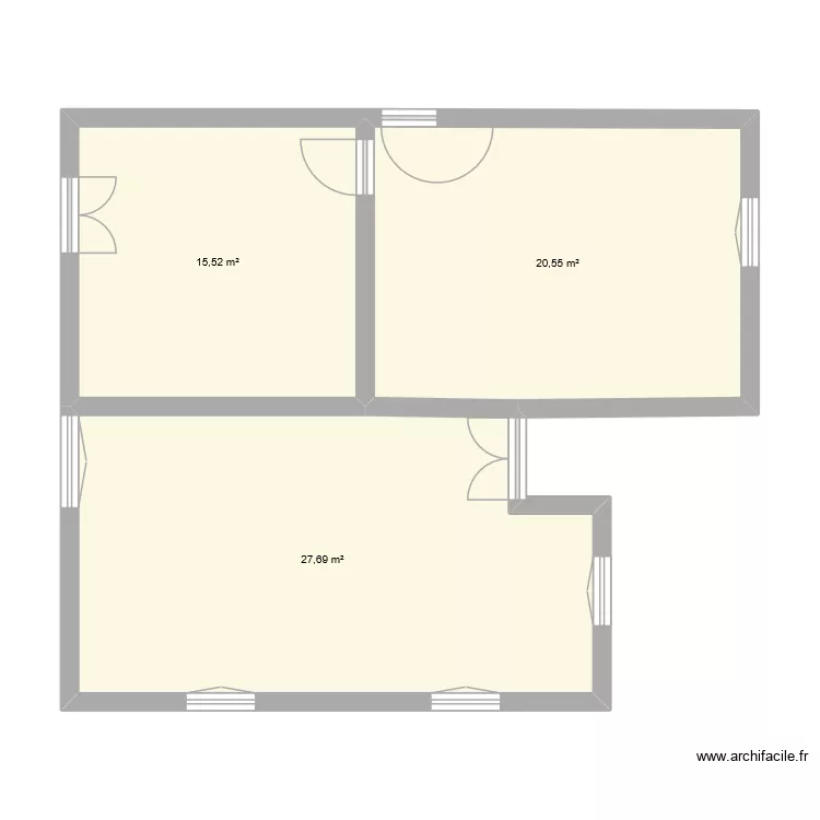 etage 2. Plan de 3  et 64 m²