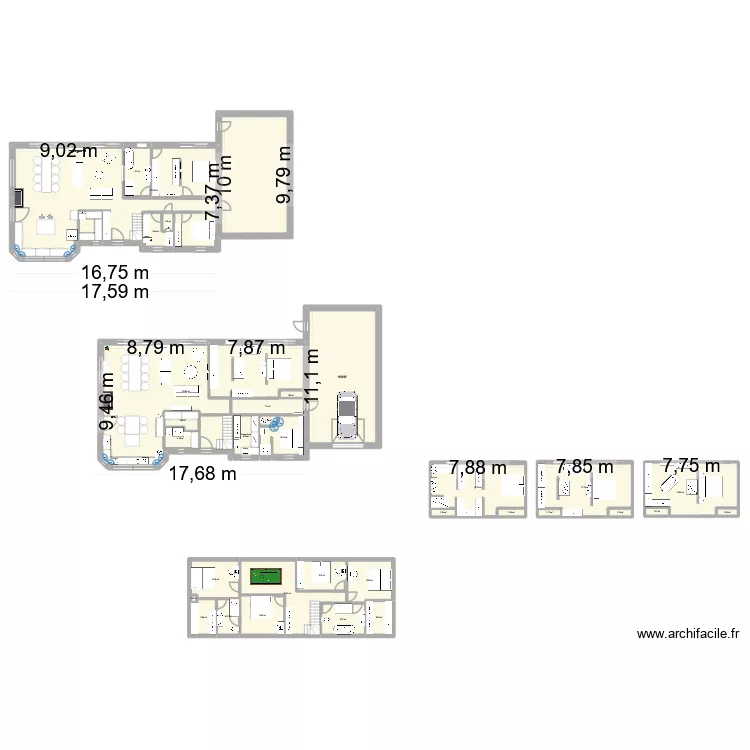 MAISON. Plan de 32  et 602 m²