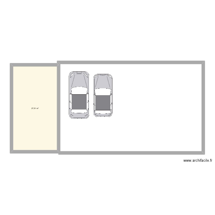 Carport. Plan de 1 pièce et 28 m2