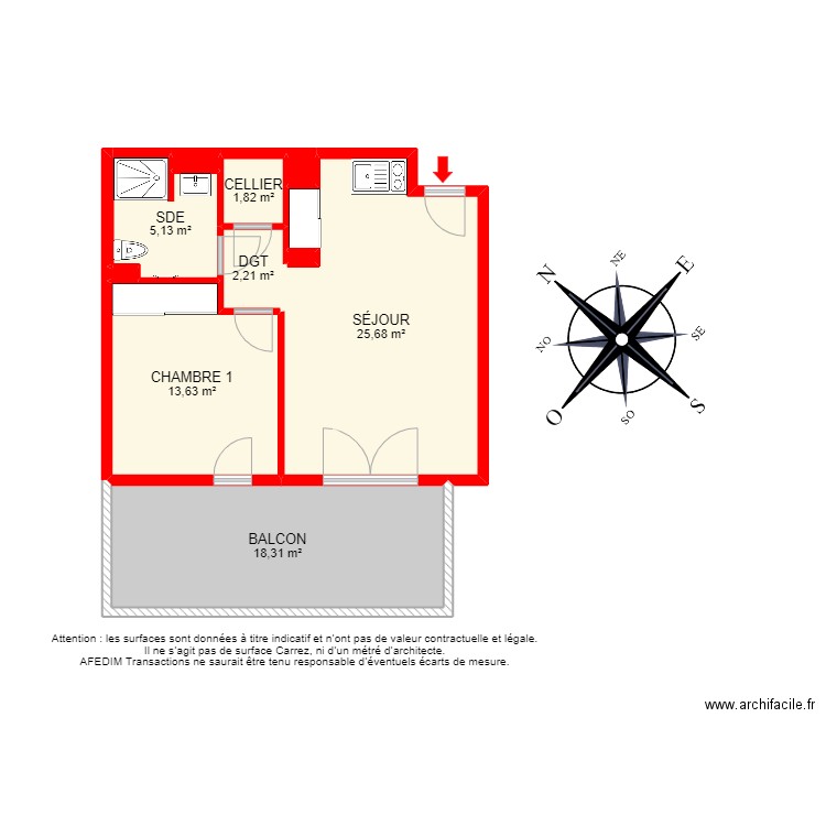 BI 18027 - . Plan de 13 pièces et 86 m2