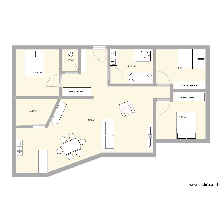 maison plein pied 95m2. Plan de 0 pièce et 0 m2