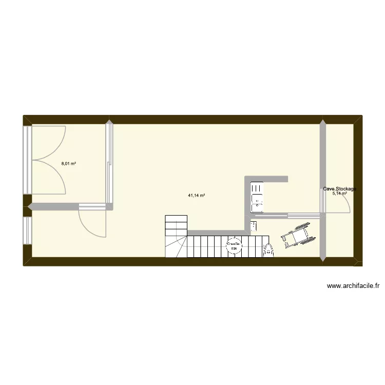 Remise Atelier. Plan de 3  et 54 m²