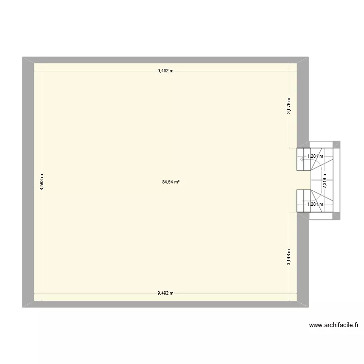 plan garage. Plan de 1 pièce et 85 m²