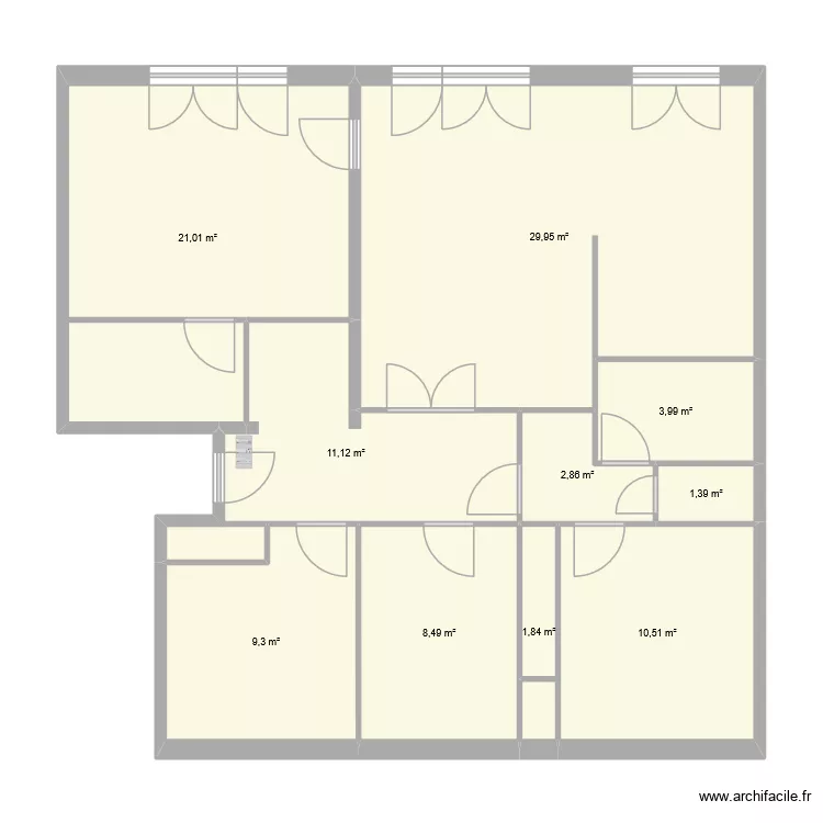 Tableau 44600. Plan de 10  et 100 m²