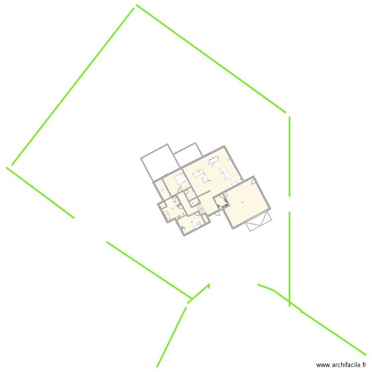 garage avant. Plan de 6 pièces et 211 m2