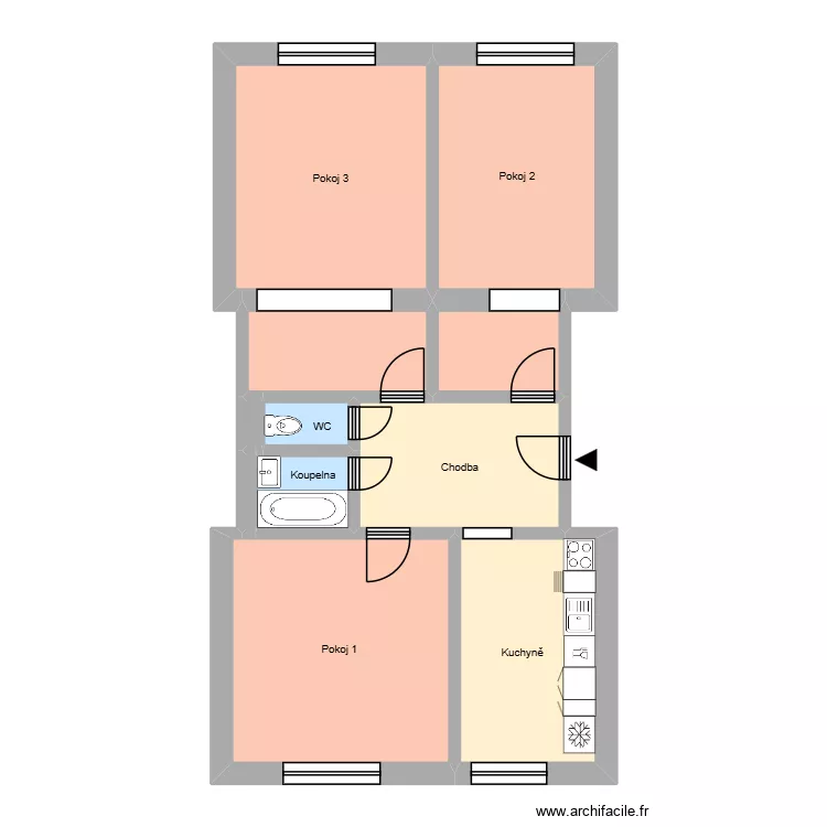 Matěje Kopeckého 516, byt 4. Plan de 15 et 197 m² Matěje Kopeckého 516, byt 4. Plan de 15 et 197 m²
