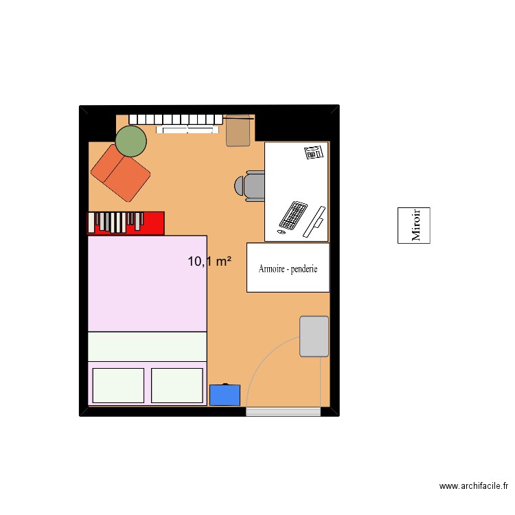 Kot 76. Plan de 1 pièce et 10 m2