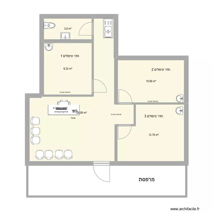 hayarkon 94 ACCUEILD1. Plan de 5  et 65 m²