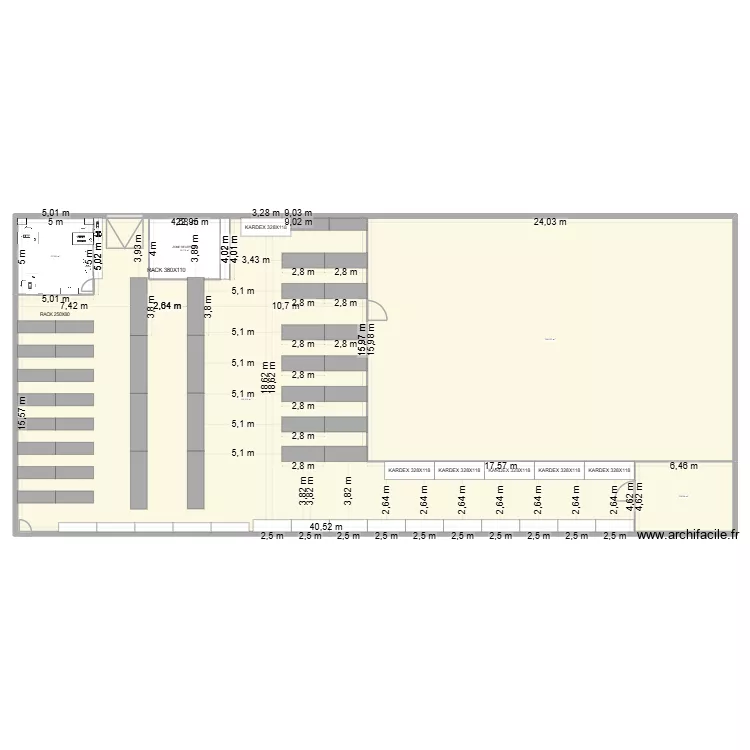 MAGASIN. Plan de 5  et 987 m²