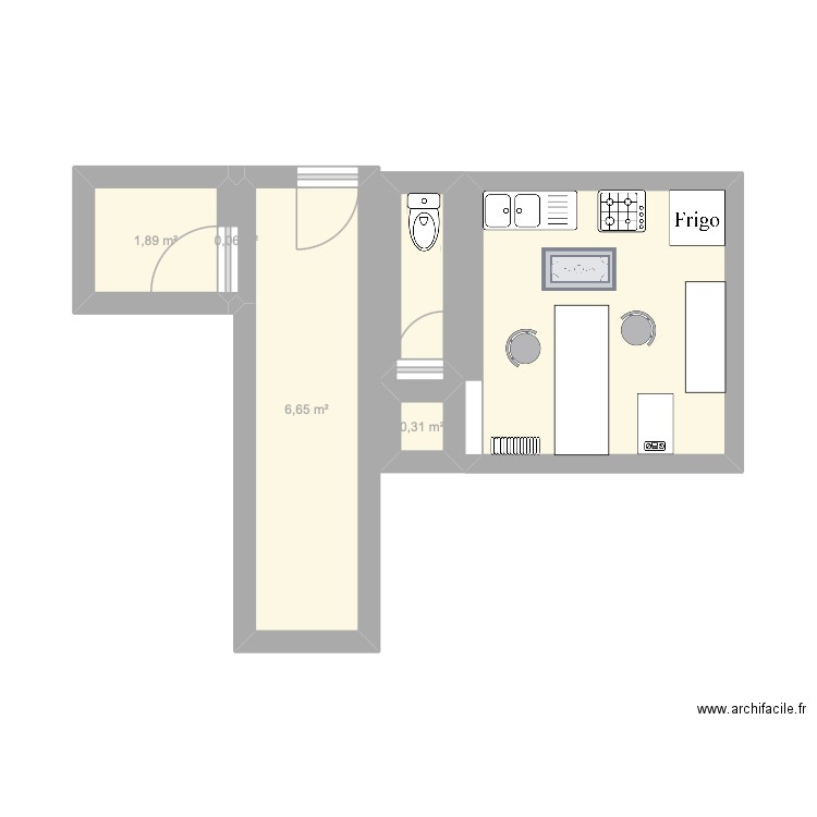 Nouvel appartement. Plan de 6 pièces et 19 m2