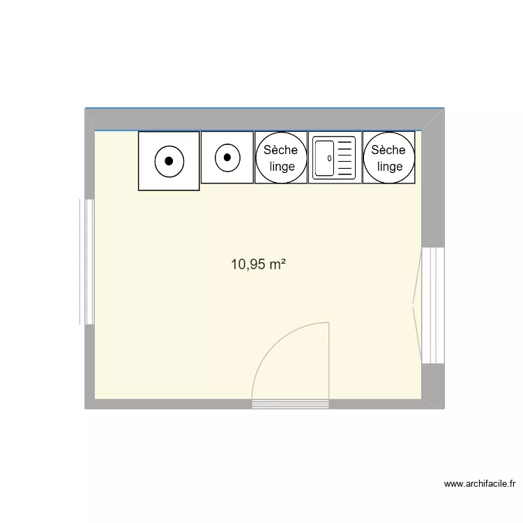 buanderie. Plan de 
