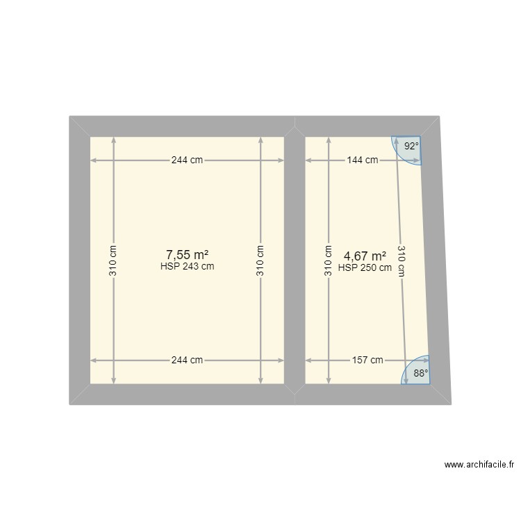 Annexe. Plan de 2 pièces et 12 m2