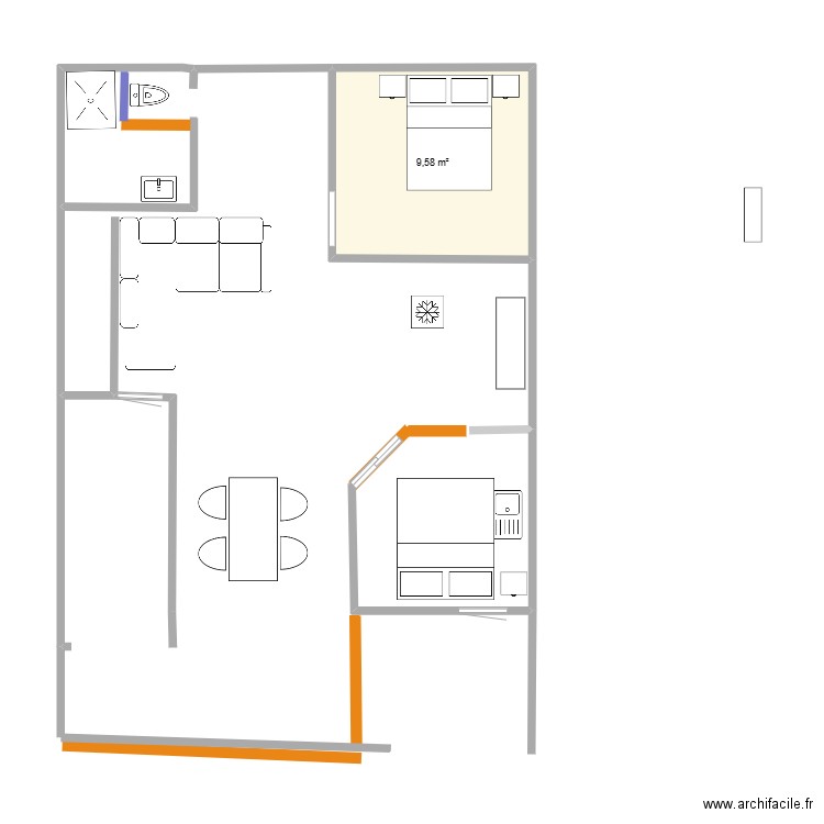 KODOK today SEDEKIT RENO. Plan de 1 pièce et 10 m2