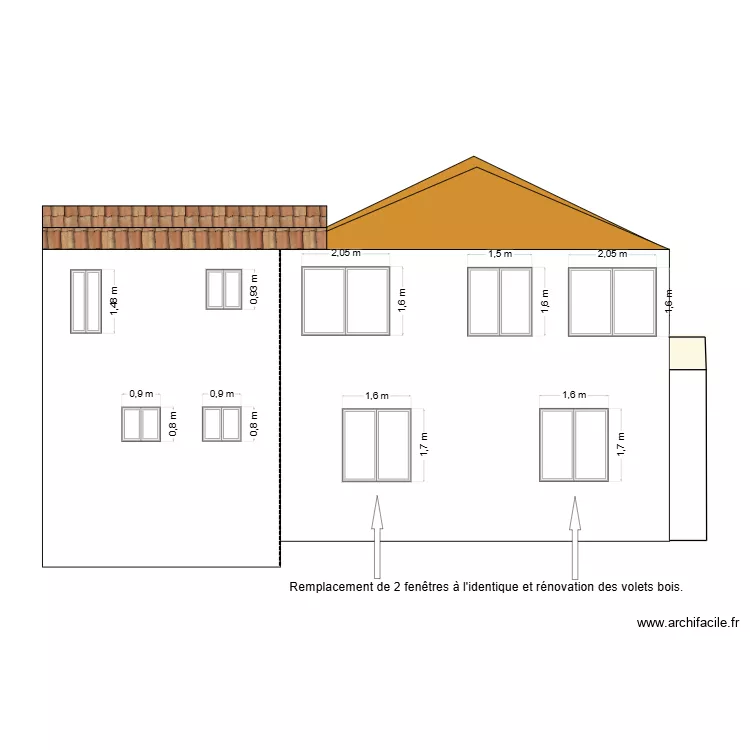 fa&ccedil;ade E. Plan de 