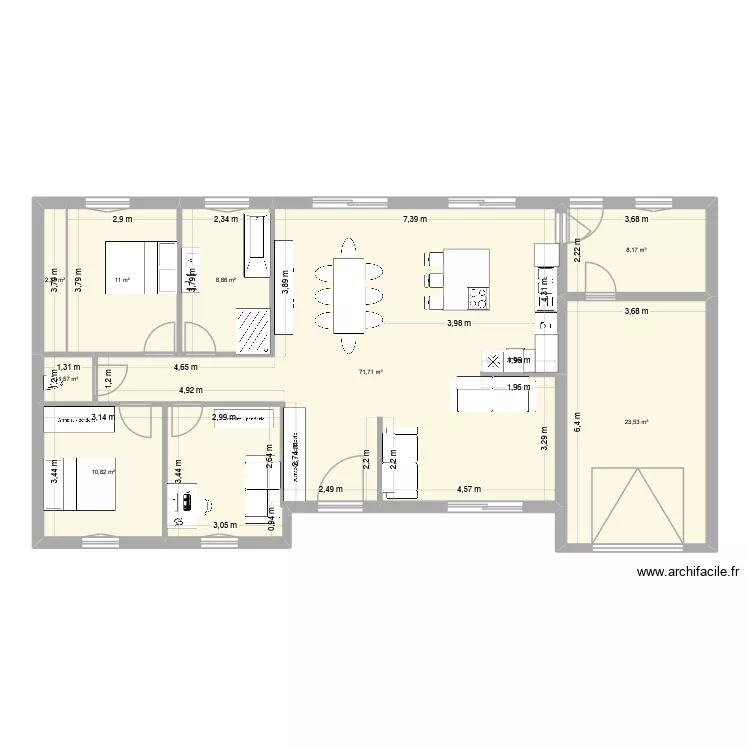 plan 3. Plan de 8  et 138 m²