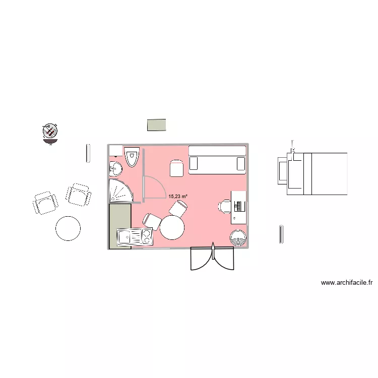 Kerg v ersion sans ext 1. Plan de 1  et 15 m²