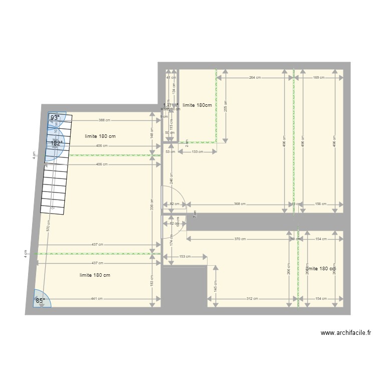 HURTAUD - Saint Gervais ETAGE. Plan de 7 pièces et 74 m2