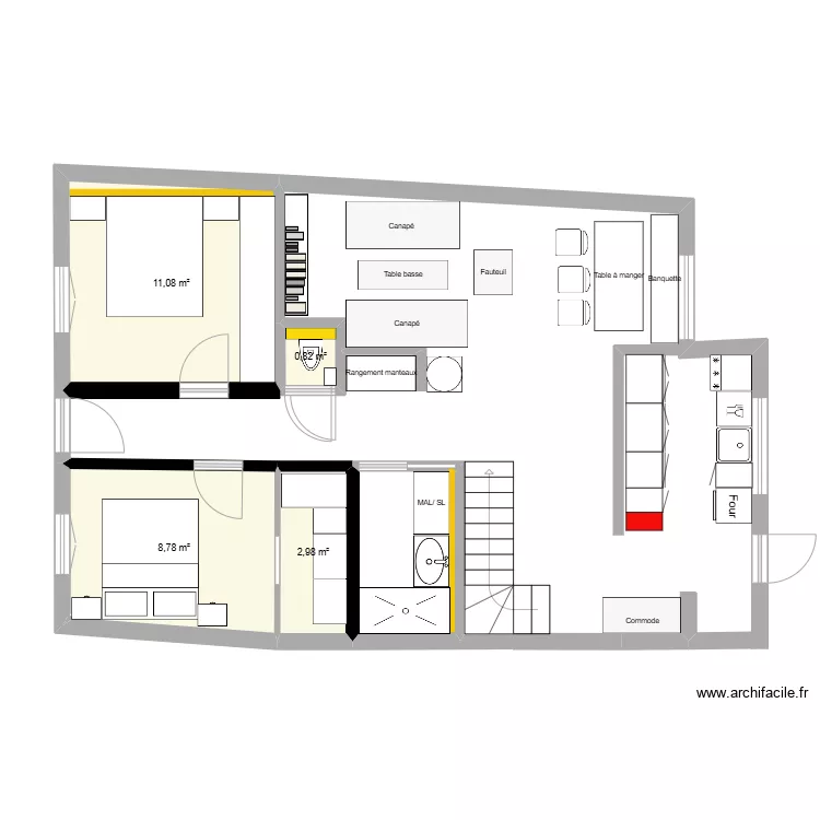 Maison 4eme version plan. Plan de 