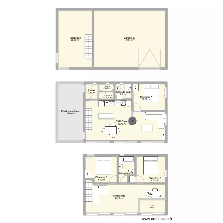 Chalet 970. Plan de 