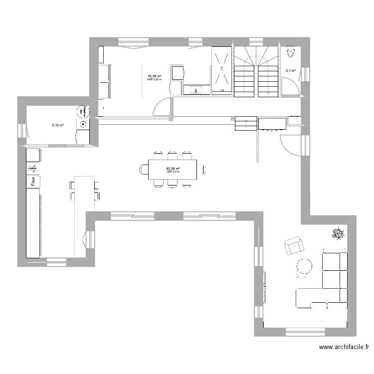 Mouguerre 3. Plan de 4 pièces et 107 m2