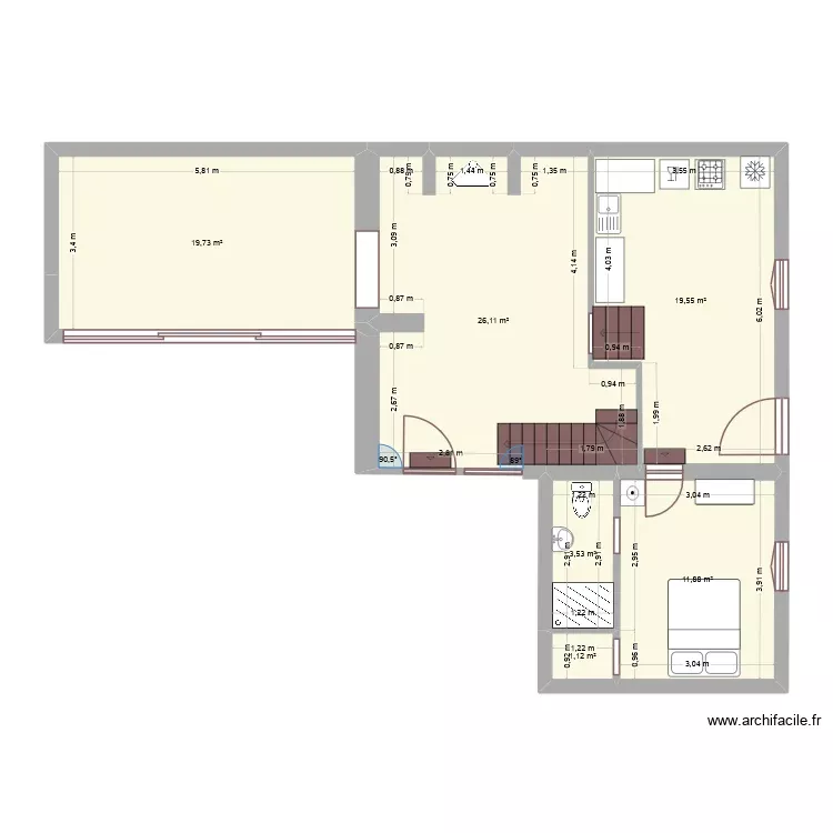 307 Projet tranche 1 V2. Plan de 6 Pièces et 82 m²