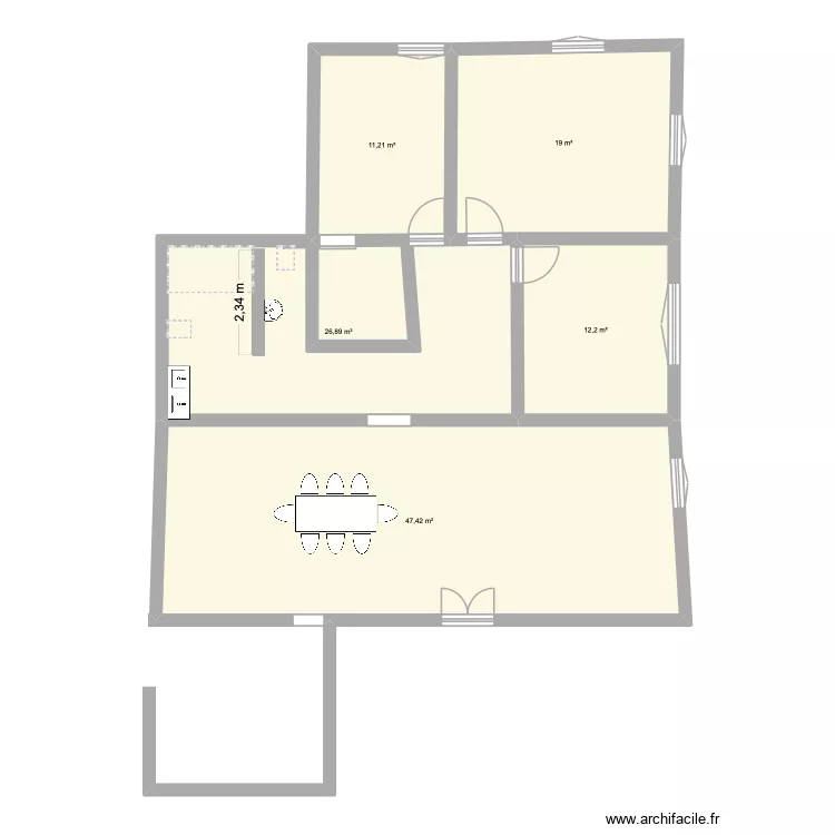 oran. Plan de 5  et 117 m²