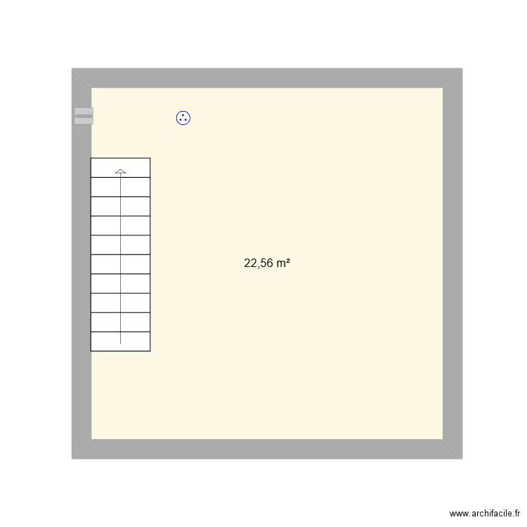 yfguk. Plan de 1 pièce et 23 m2