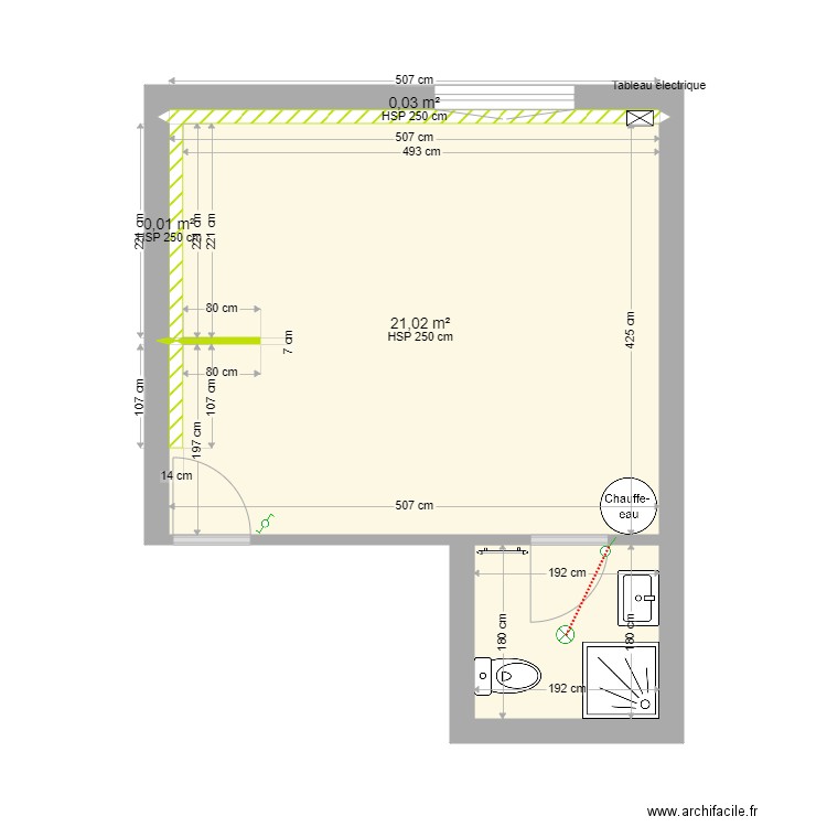 SCI FUMEY - APPART 2 - BLOIS sans électricité. Plan de 4 pièces et 25 m2