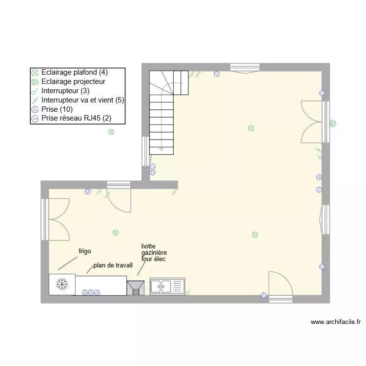cuisine et salon. Plan de 1 Pièce et 55 m² cuisine et salon. Plan de 1 Pièce et 55 m²