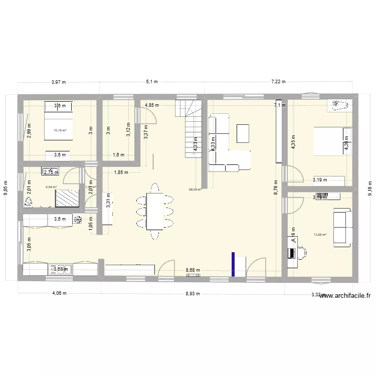 Projet Gisèle. Plan de 5 et 129 m² Projet Gisèle. Plan de 5 et 129 m²