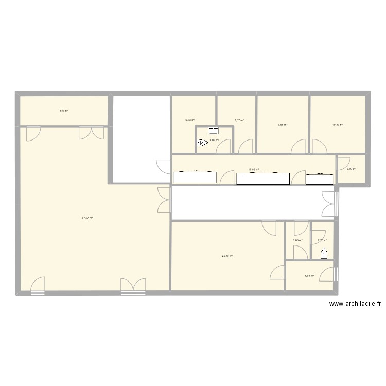 NACER. Plan de 13 pièces et 165 m2