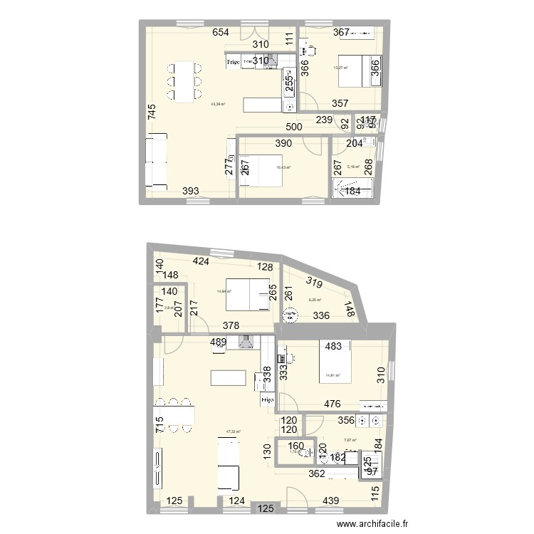 MAISON NANTON. Plan de 12 pièces et 169 m2