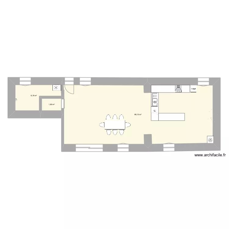 MAISON. Plan de 3  et 75 m²