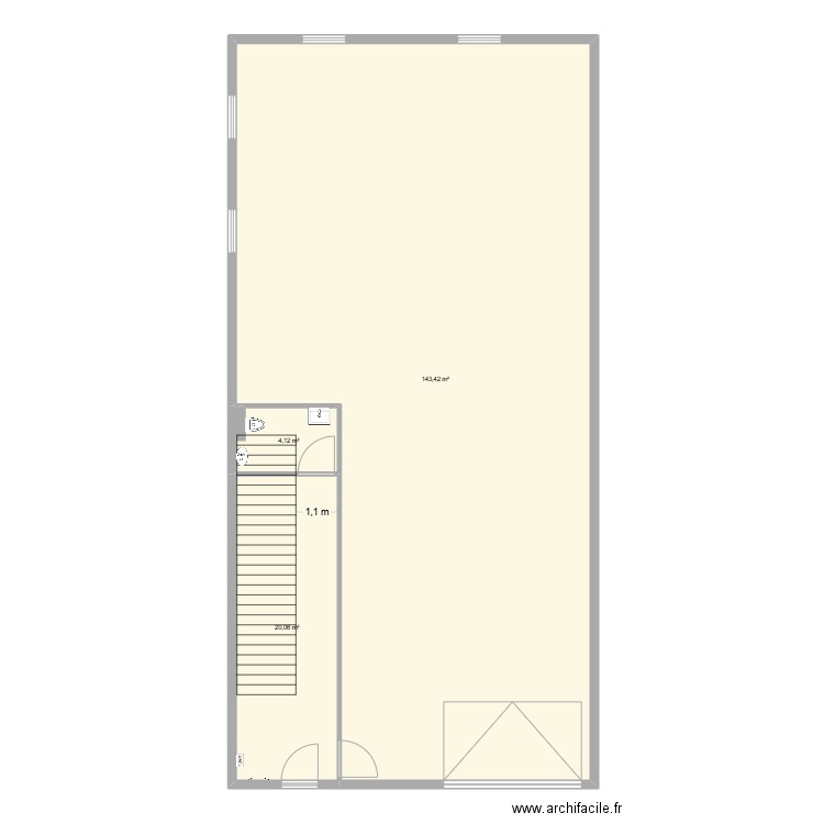 base rdc serris. Plan de 3 pièces et 168 m2