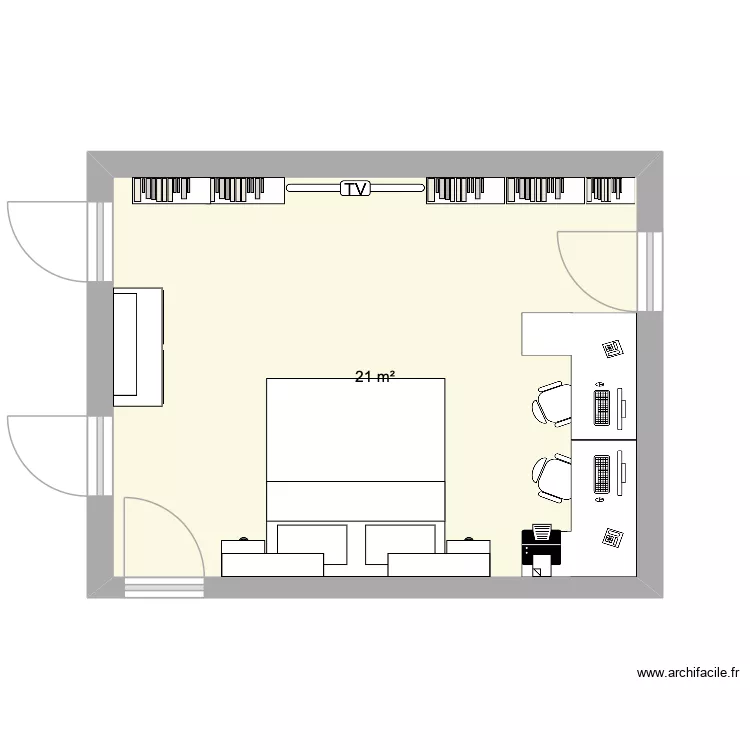 chambre parental 1. Plan de 1 et 21 m² chambre parental 1. Plan de 1 et 21 m²