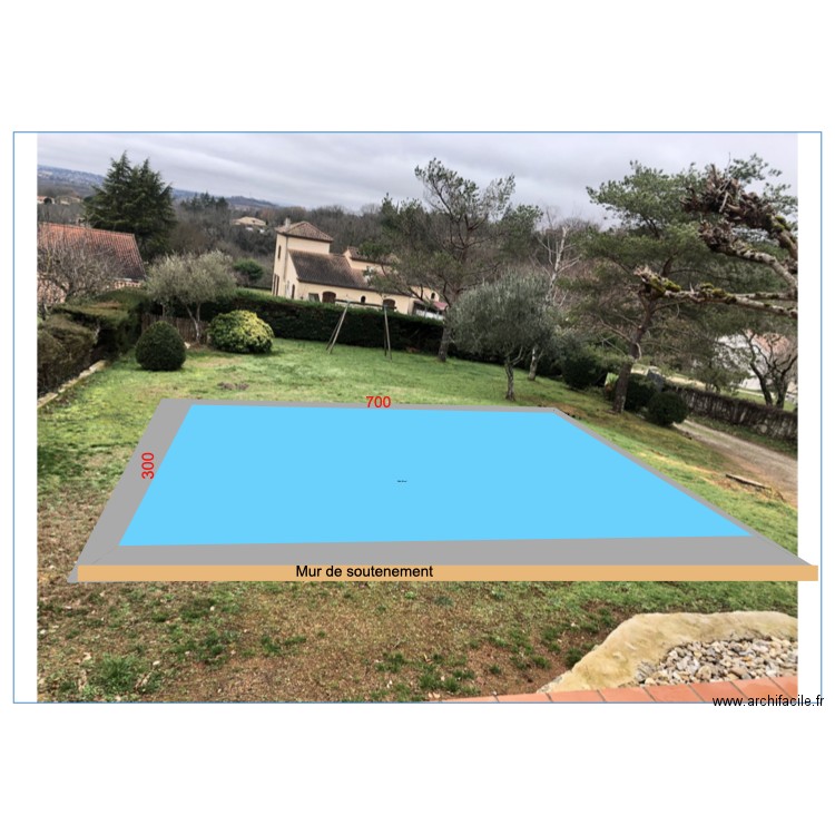 PISCINE implantation. Plan de 1 pièce et 364 m2