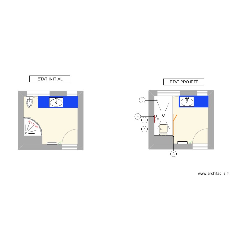 MASI. Plan de 2 pièces et 12 m2