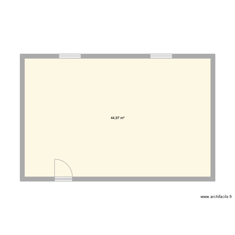 Lot 9 2eme /2 chambres + salle d\'eau. Plan de 1 pièce et 45 m2