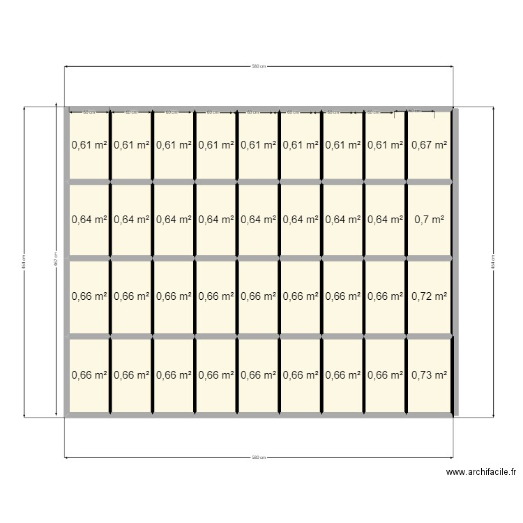 sol          ALEX. Plan de 36 pièces et 23 m2