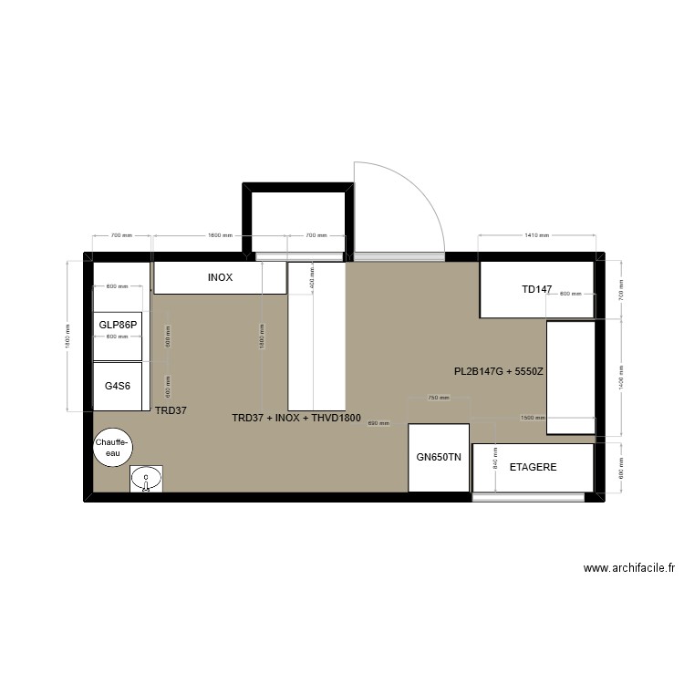 LE GG. Plan de 2 pièces et 17 m2