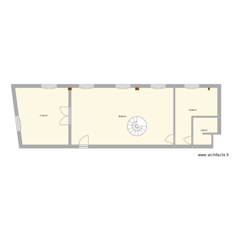 Trou 4e et 5e Etage. Plan de 5 pièces et 130 m2