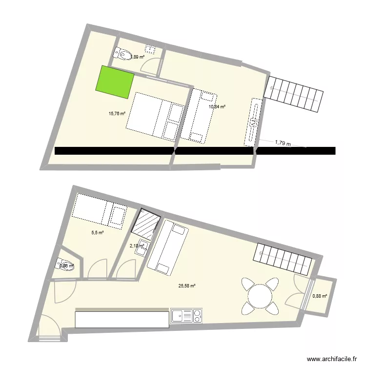 projet colliourefaubourg. Plan de 8 et 63 m² projet colliourefaubourg. Plan de 8 et 63 m²