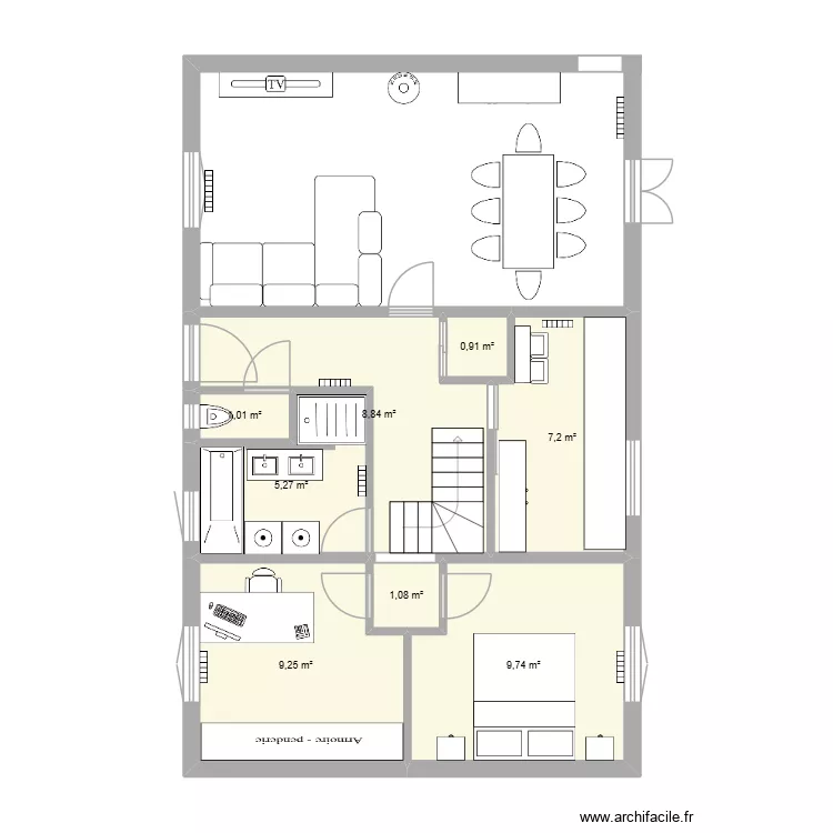 maison plouharnel. Plan de 8 pièces et 43 m²